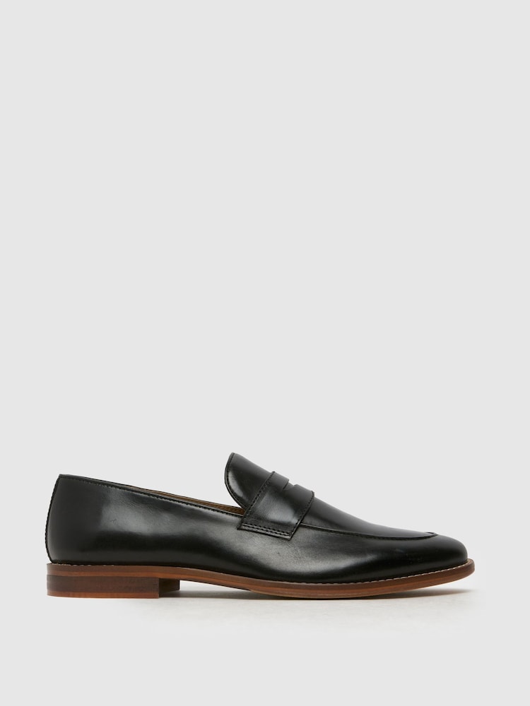 Кожаные лоферы черного цвета Schuh Rune - Image 1 of 4