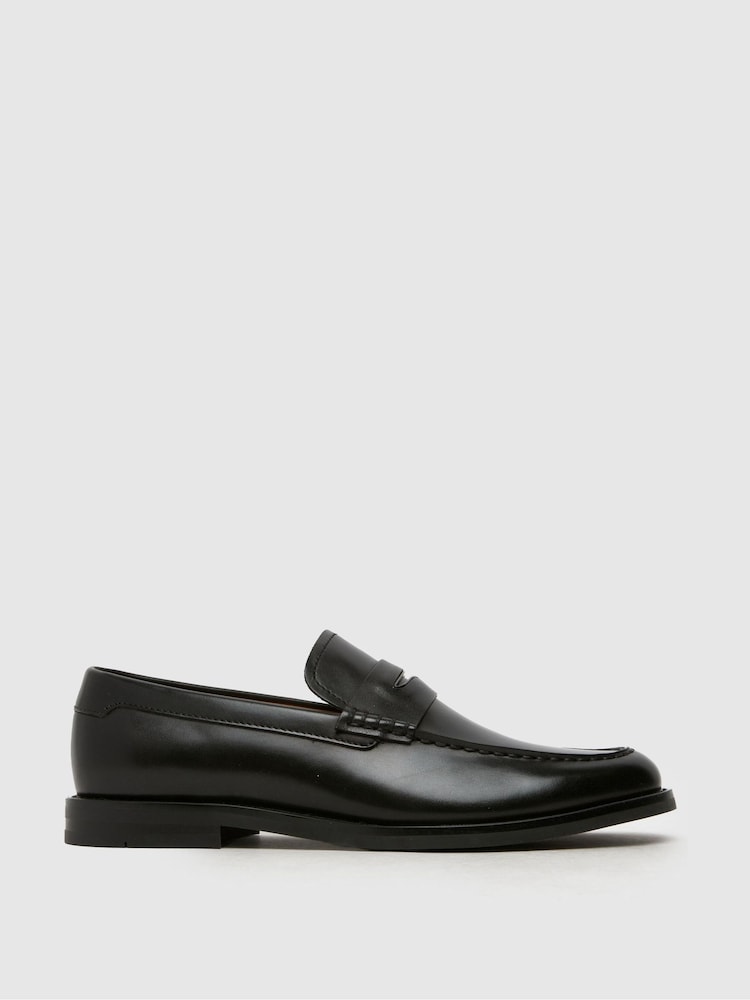 Schuh Richard Leather Black Loafers - Image 1 of 4