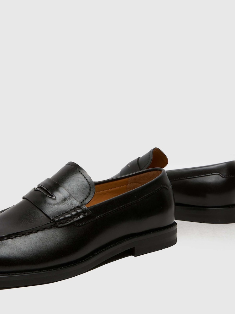 Schuh Richard Leather Black Loafers - Image 4 of 4