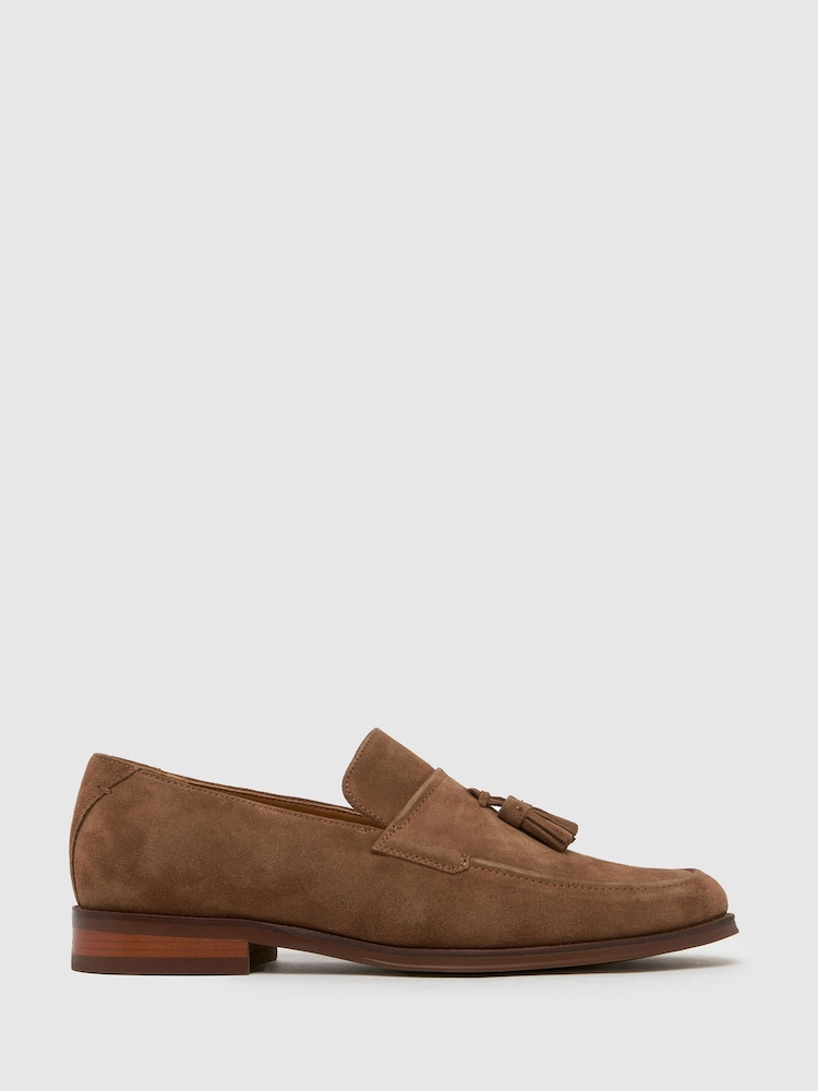 Schuh Ronen Suede Brown Loafers - Image 1 of 4