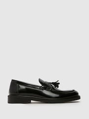 Schuh Rise Usnjeni čopiči črne barve mokasini - Slika 1 iz 4