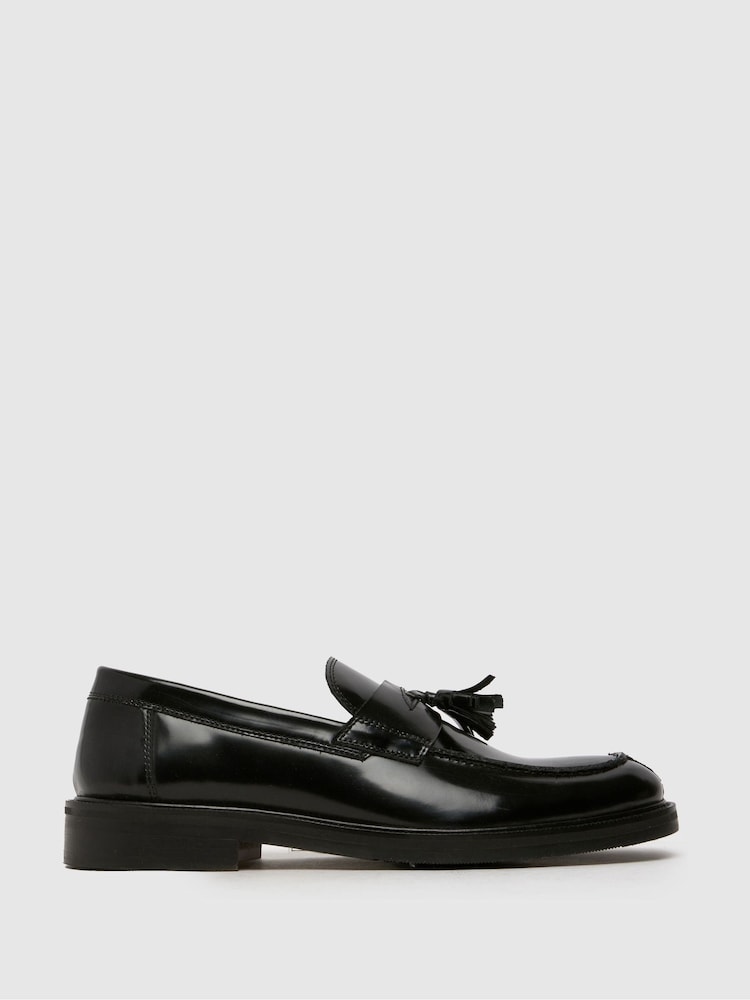 Schuh Rise Usnjeni čopiči črne barve mokasini - Slika 1 iz 4