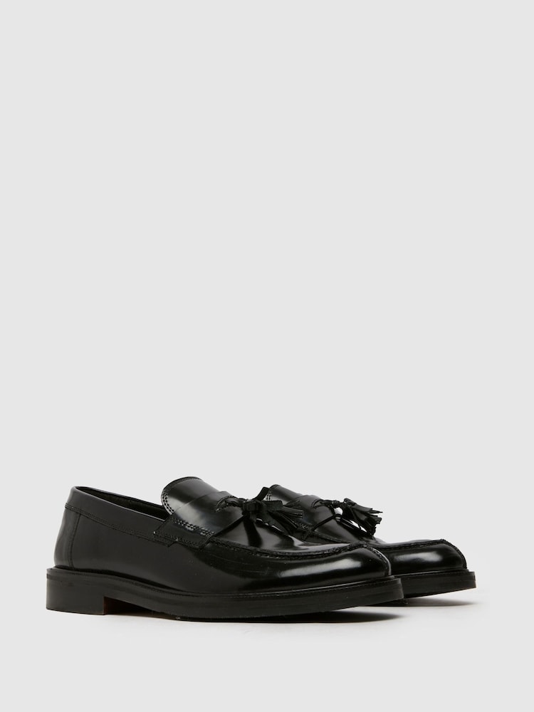 Schuh Rise Usnjeni čopiči črne barve mokasini - Slika 2 iz 4