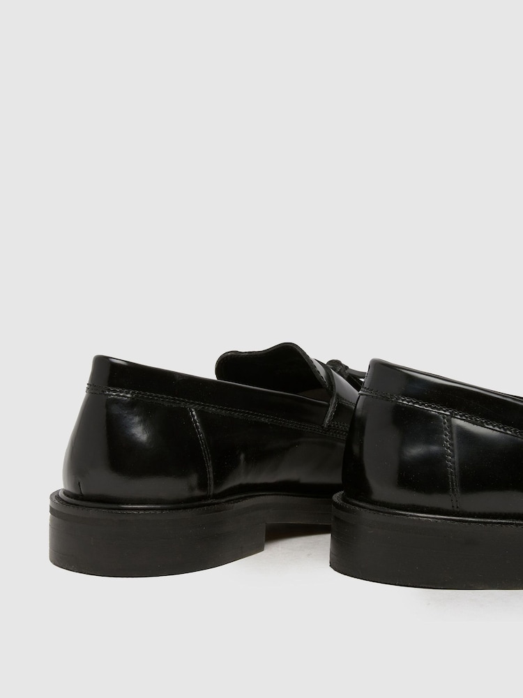 Schuh Rise Usnjeni čopiči črne barve mokasini - Slika 4 iz 4