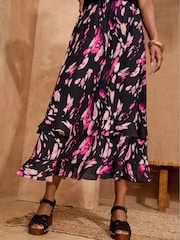 Love & Roses Pink Petite Knitted 2 in 1 Waistcoat Midi Dress - Image 3 of 4