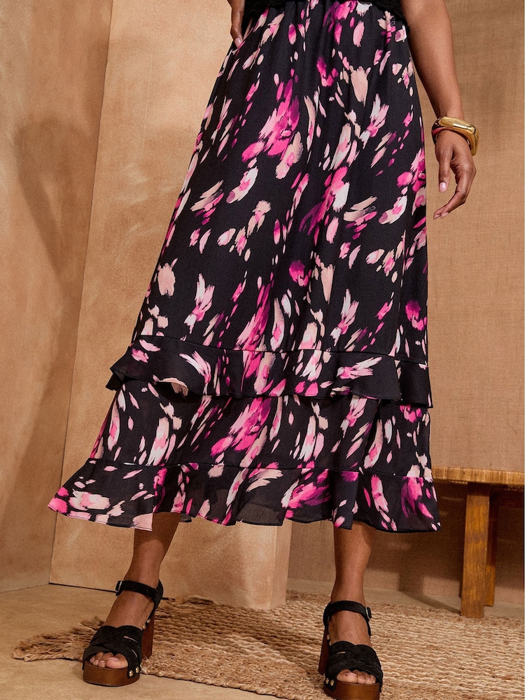 Love & Roses Pink Knitted 2 in 1 Waistcoat Midi Dress - Image 4 of 4 Love & Roses Pink Knitted 2 in 1 Waistcoat Midi Dress - Image 4 of 4