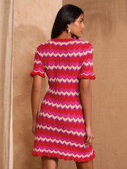 Love & Roses Multi Chevron Frill Mini Dress - Image 4 of 4