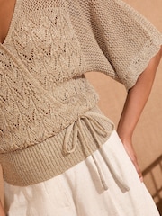 Love & Roses Gold Scallop Knitted Top - Image 4 of 4