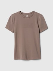 Bruin - Gap CloseKnit jersey T-shirt met ronde hals en korte mouwen - Image 4 of 4