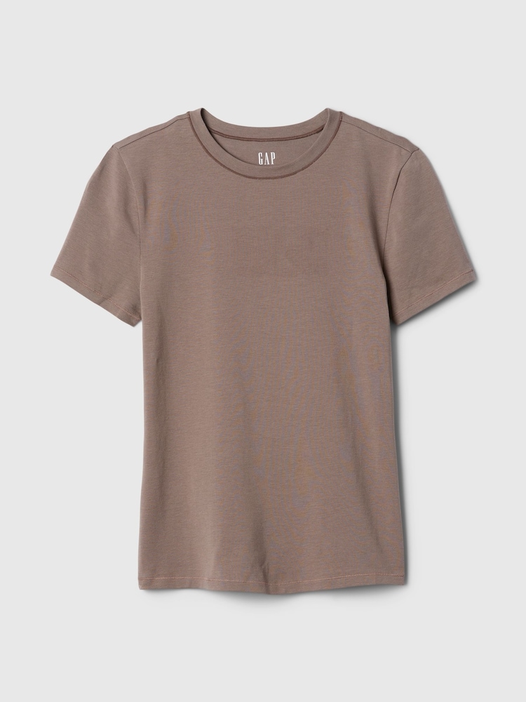 Bruin - Gap CloseKnit jersey T-shirt met ronde hals en korte mouwen - Image 4 of 4