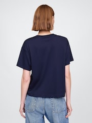 Gap Navy Blue Crew Neck Short Sleeve Oversized T-Shirt - Image 2 of 4