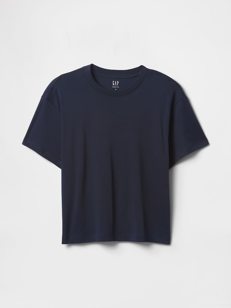 Gap Navy Blue Crew Neck Short Sleeve Oversized T-Shirt - Image 4 of 4