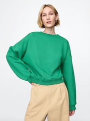 Gap Green Vintage Soft Wedge Crew Neck Sweatshirt - Image 1 of 4