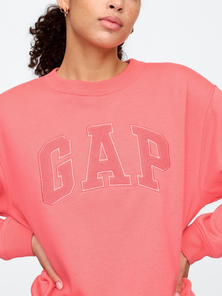 Gap Pink Logo Fleece-Lined Sweatshirt - Image 4 of 5