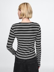 Zwarte streep - Gap modern T-shirt met lange mouwen en ronde hals van katoen-modal - Image 2 of 5