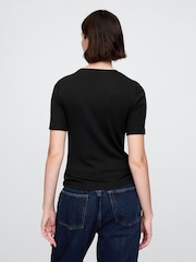 Gap Black Modern Cotton-Modal Short Sleeve Crew Neck T-Shirt - Image 2 of 4