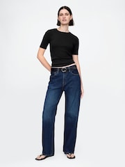 Gap Black Modern Cotton-Modal Short Sleeve Crew Neck T-Shirt - Image 3 of 4