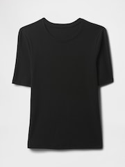 Gap Black Modern Cotton-Modal Short Sleeve Crew Neck T-Shirt - Image 4 of 4