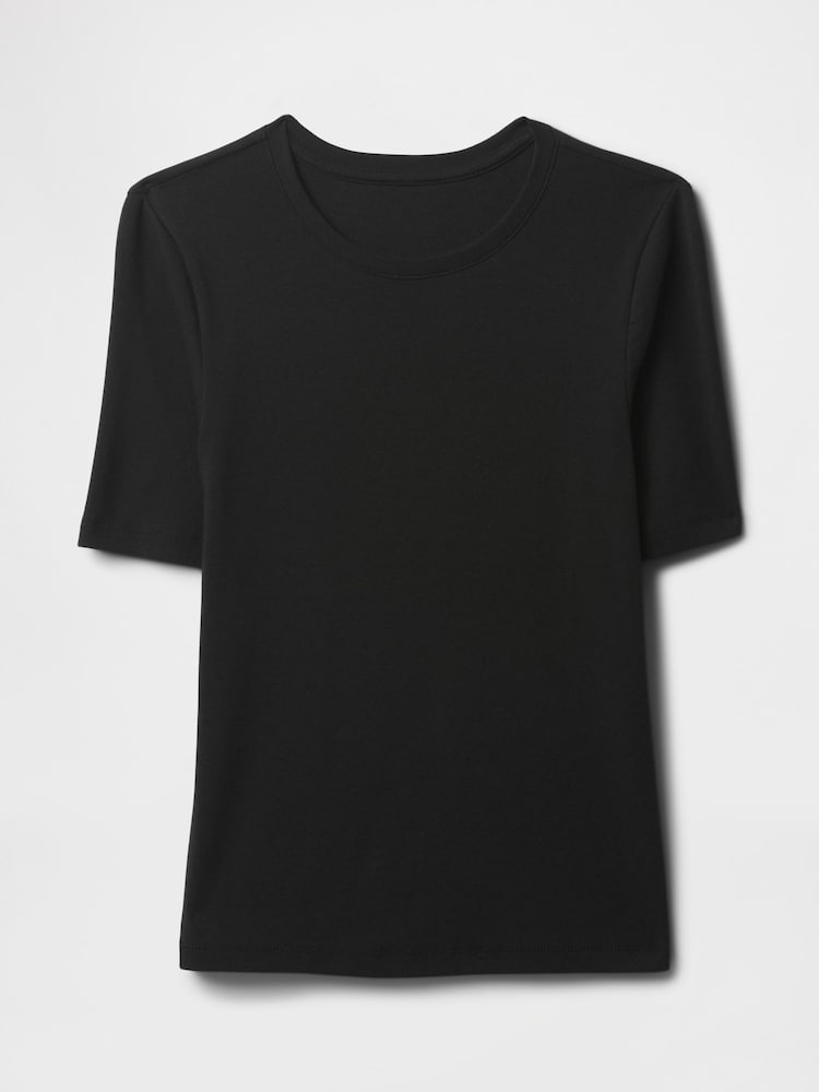 Gap Black Modern Cotton-Modal Short Sleeve Crew Neck T-Shirt - Image 4 of 4