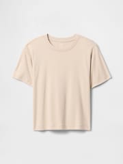 Gap Beige Cotton Short Sleeve Boxy Crew Neck T-Shirt - Image 5 of 5