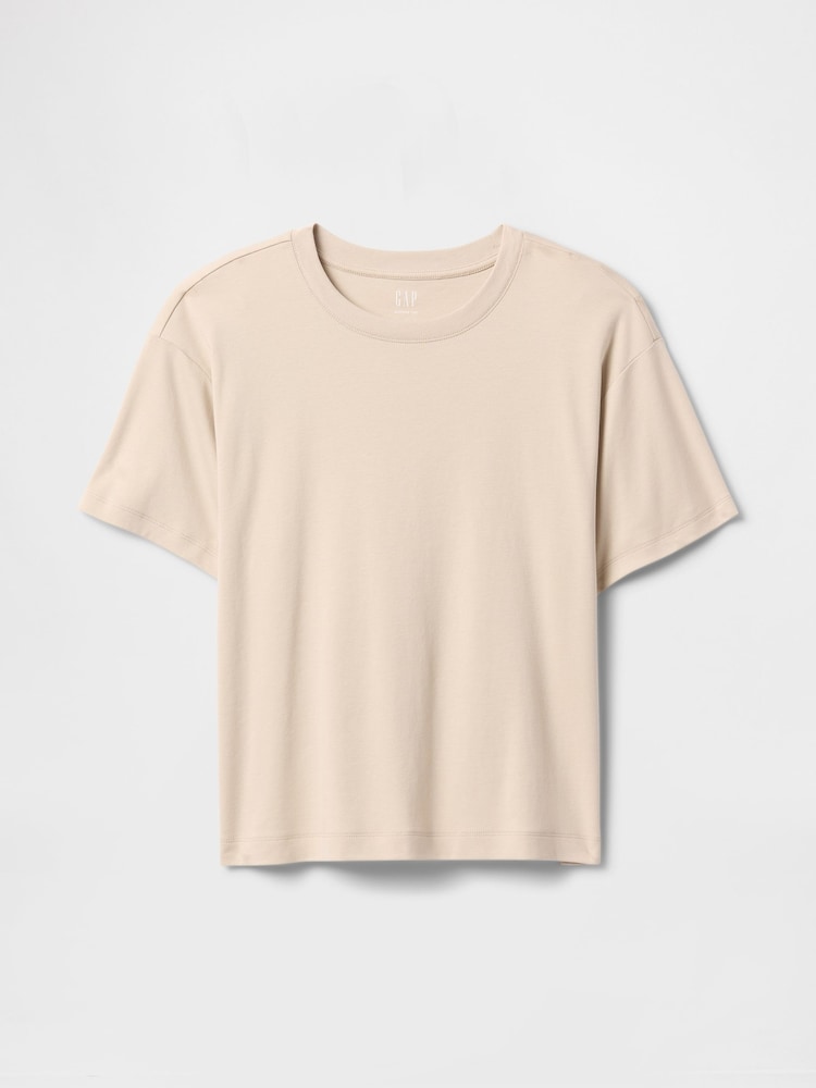 Gap Beige Crew Neck Short Sleeve Oversized T-Shirt - Image 5 of 5 Gap Beige Crew Neck Short Sleeve Oversized T-Shirt - Image 5 of 5