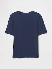 Azul marino - Gap Modern Cotton-Modal Short Sleeve Crew Neck T-Shirt - Imagen 4 de 4
