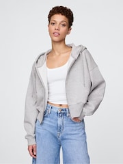 Gap Grey Vintage Soft Full-Zip Wedge Hoodie - Image 1 of 4