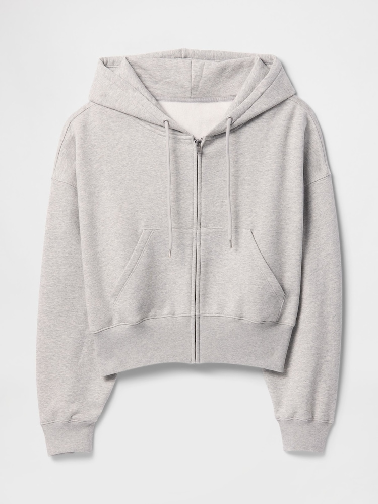 Gap Grey Vintage Soft Full-Zip Wedge Hoodie - Image 4 of 4