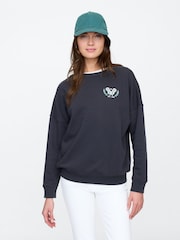 Gap Black Logo Oversized Crew Neck Sweatshirt - Image 1 of 5