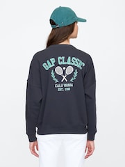 Gap Black Logo Oversized Crew Neck Sweatshirt - Image 2 of 5