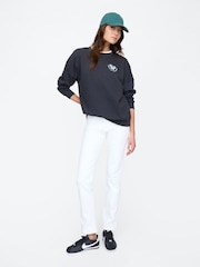 Gap Black Logo Oversized Crew Neck Sweatshirt - Image 3 of 5