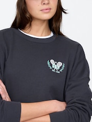 Gap Black Logo Oversized Crew Neck Sweatshirt - Image 4 of 5