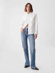 Gap White Cotton Long Sleeve Poplin Shirt - Image 3 of 5