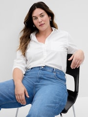 Gap White Cotton Long Sleeve Poplin Shirt - Image 4 of 5
