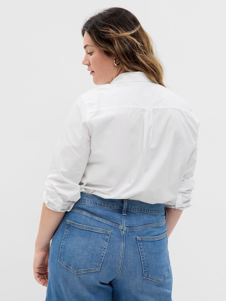 Gap White Cotton Long Sleeve Poplin Shirt - Image 5 of 5