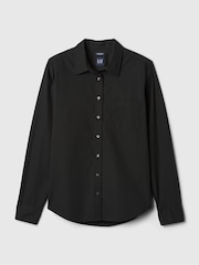 Gap Black Cotton Long Sleeve Poplin Shirt - Image 6 of 6