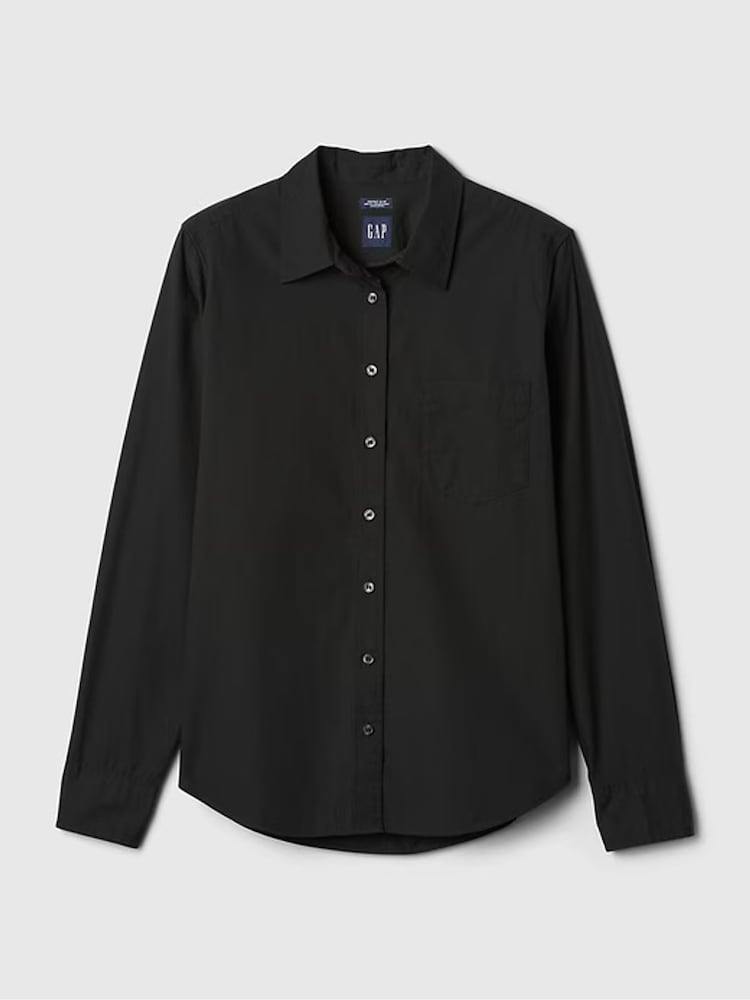 Gap Black Cotton Long Sleeve Poplin Shirt - Image 6 of 6