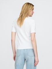 Blanco - Gap Modern Cotton-Modal Short Sleeve Crew Neck T-Shirt - Imagen 2 de 2
