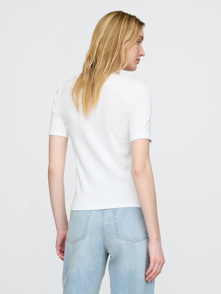 Blanco - Gap Modern Cotton-Modal Short Sleeve Crew Neck T-Shirt - Imagen 2 de 2 Blanco - Gap Modern Cotton-Modal Short Sleeve Crew Neck T-Shirt - Imagen 2 de 2