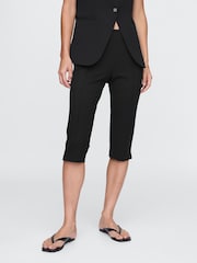 Gap Black High Waisted Skinny Fit Ponte Capri Trousers - Image 1 of 8