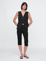 Gap Black High Waisted Skinny Fit Ponte Capri Trousers - Image 4 of 8