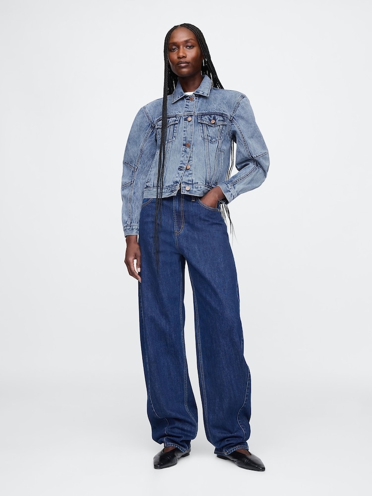 Gap Blue Barrel-Sleeve Icon Denim Jacket - Image 3 of 5