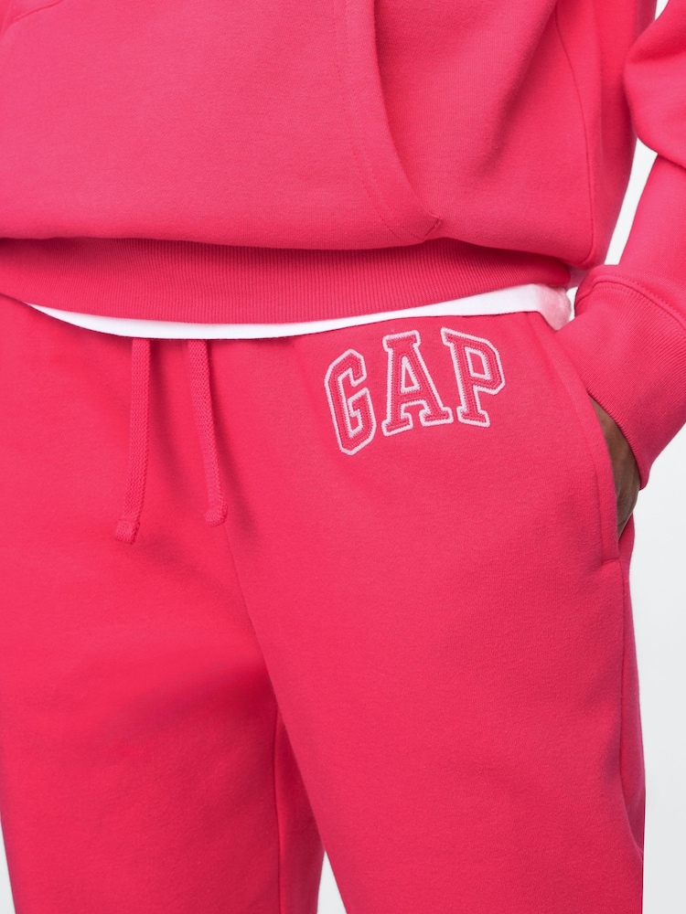 Gap Pink Cuffed Logo Vintage Fleece-Lined Joggers - Image 4 of 5