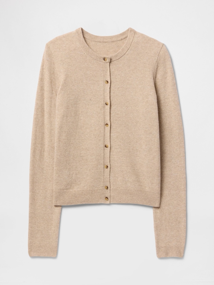 Gap Brown CashSoft Lightweight Crew Neck Cardigan - Image 4 of 5