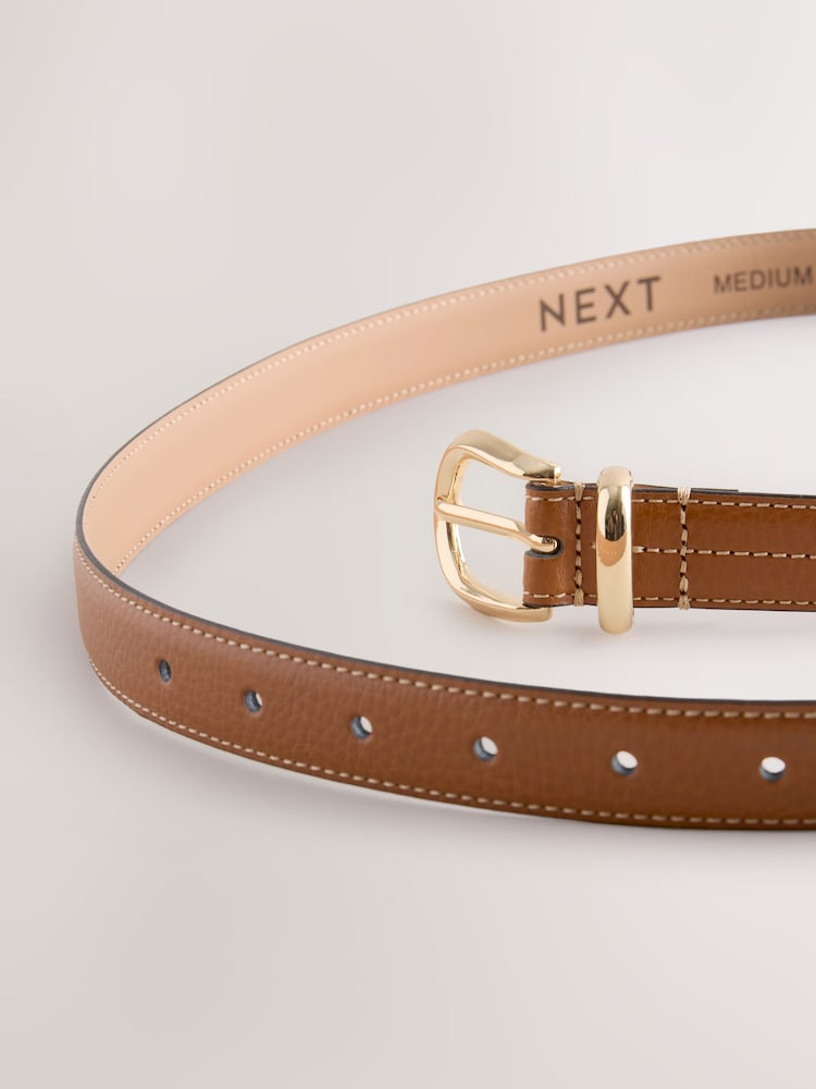 Tan Brown Premium Made In Italy Leather Belt - Image 3 of 3