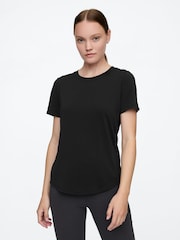 Zwart - Gap T-shirt met geborstelde jersey en korte mouwen - Image 1 of 4
