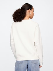 Gap White Floral Logo Crew Neck Sweatshirt - Image 2 of 5