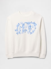 Gap White Floral Logo Crew Neck Sweatshirt - Image 5 of 5
