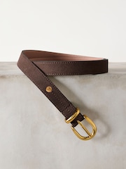 Camurça marrom chocolate - Cinto de largura mid premium feito na Italy - Imagem 5 de 7