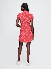 Gap Red Crepe Floral Mini Dress - Image 2 of 5